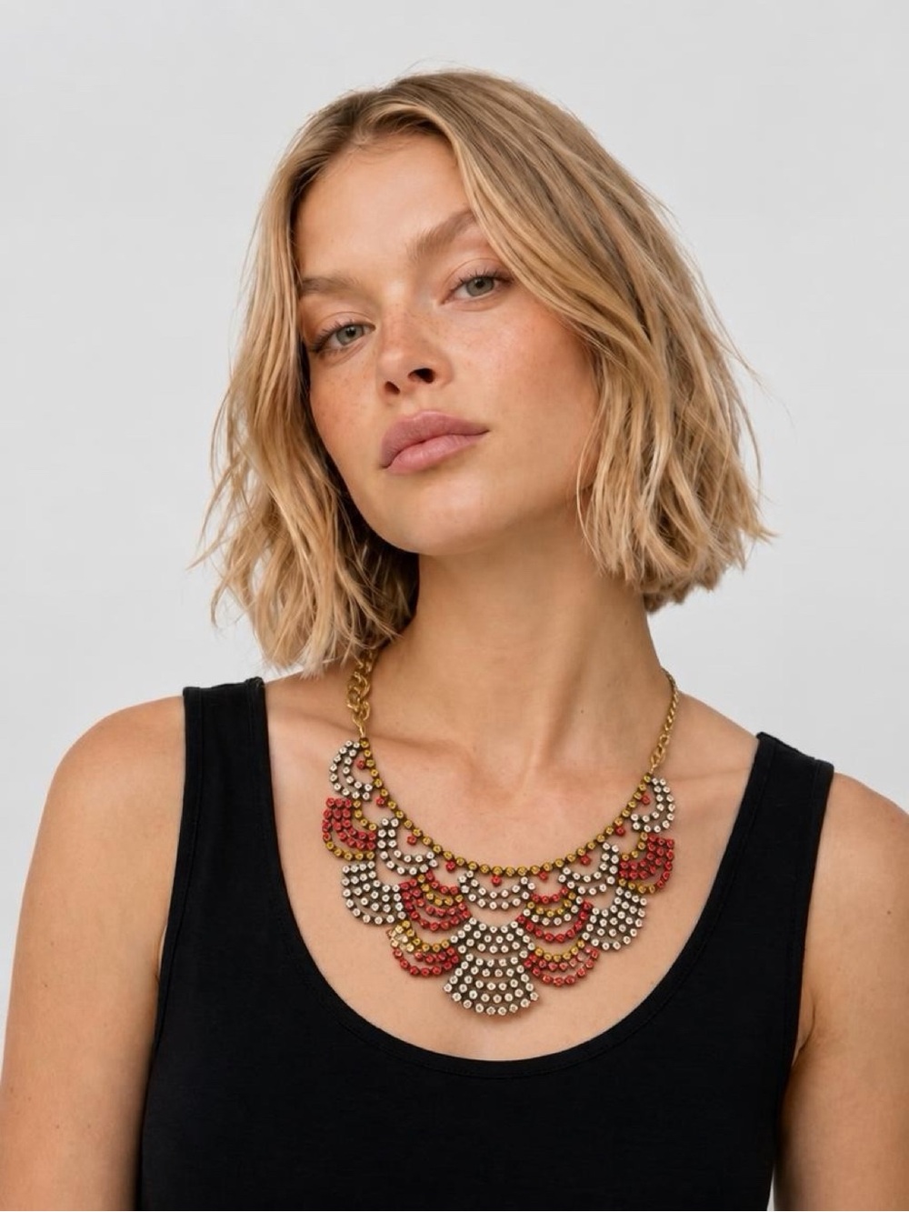 Elizabeth  Cole vintage Crystal bib necklace